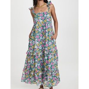 Banjanan Penelope Cotton Maxi Dress in Melodic Floral Vista